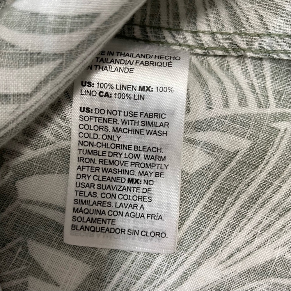 Chico's Linen Fresh Leaves No Iron Shirt Size 0 US S - Picture 7 of 11